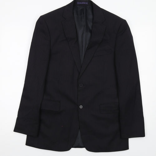 Karl Jackson Mens Black Polyester Jacket Suit Jacket Size 38 Regular