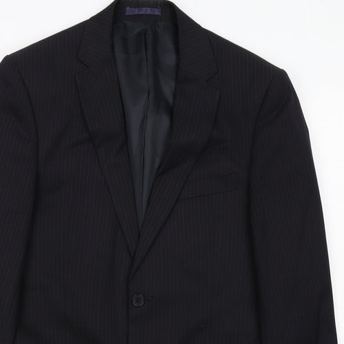 Karl Jackson Mens Black Polyester Jacket Suit Jacket Size 38 Regular