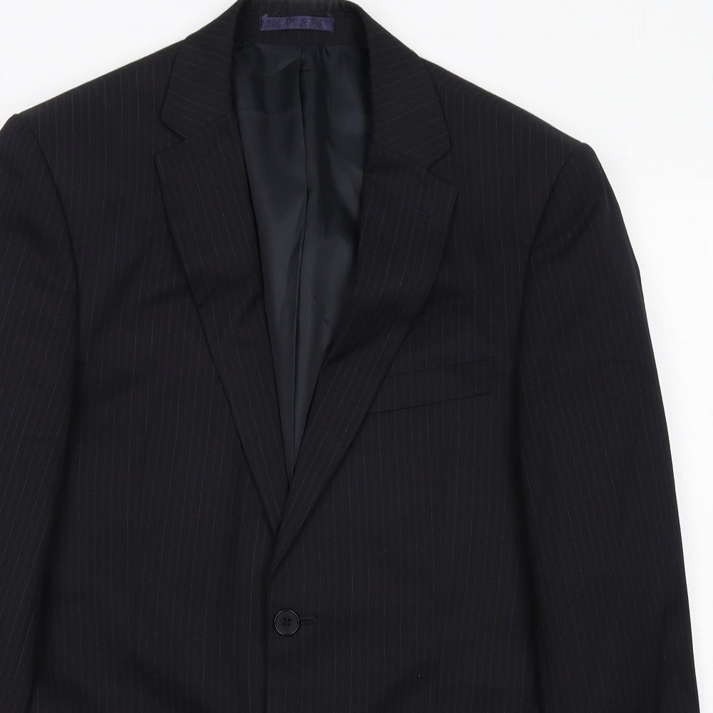 Karl Jackson Mens Black Polyester Jacket Suit Jacket Size 38 Regular