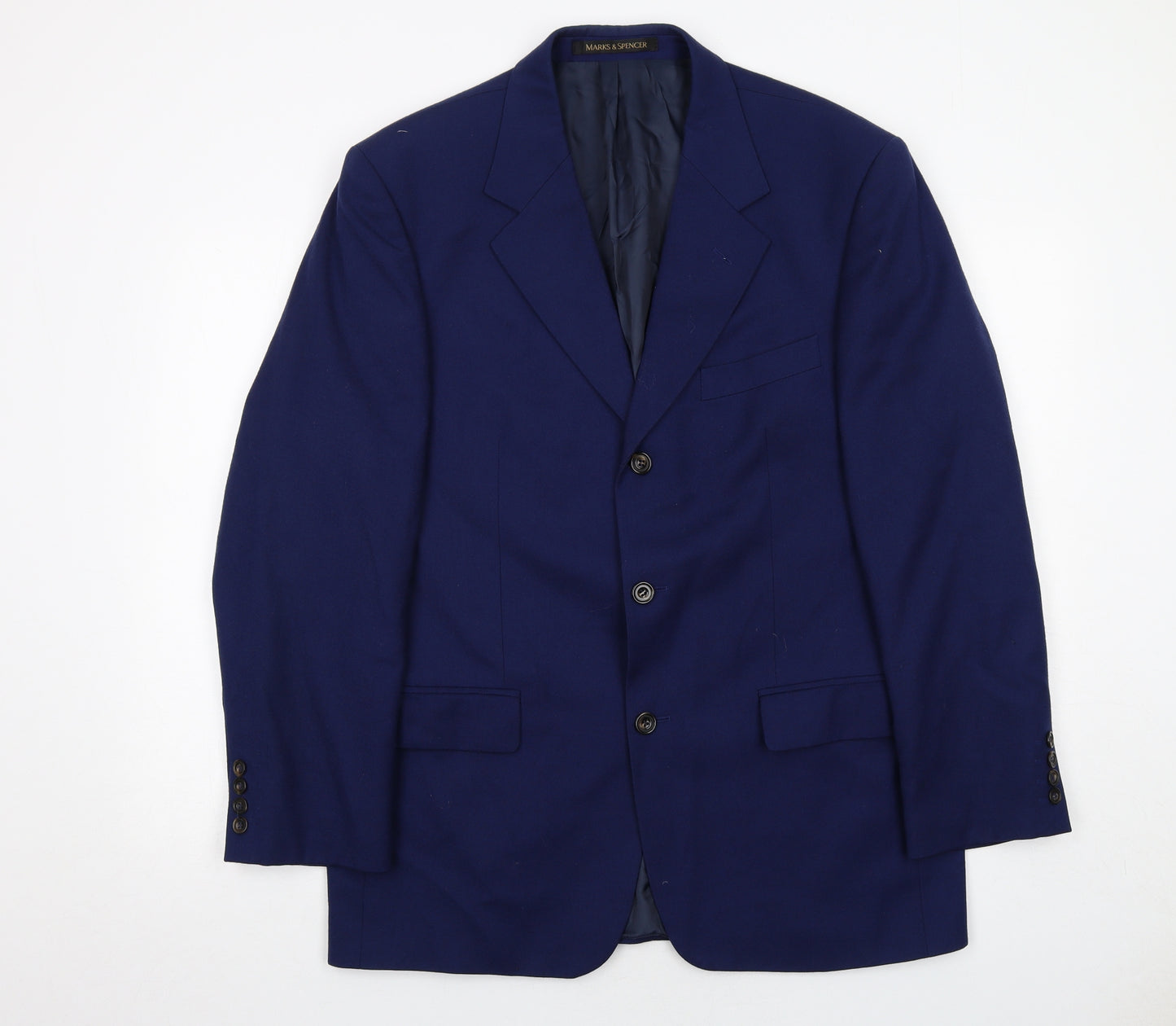 Marks and Spencer Mens Blue Wool Jacket Suit Jacket Size 40 Regular