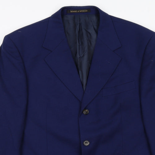 Marks and Spencer Mens Blue Wool Jacket Suit Jacket Size 40 Regular