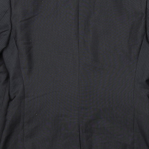 NEXT Mens Grey Striped Polyester Jacket Suit Jacket Size 38 Regular