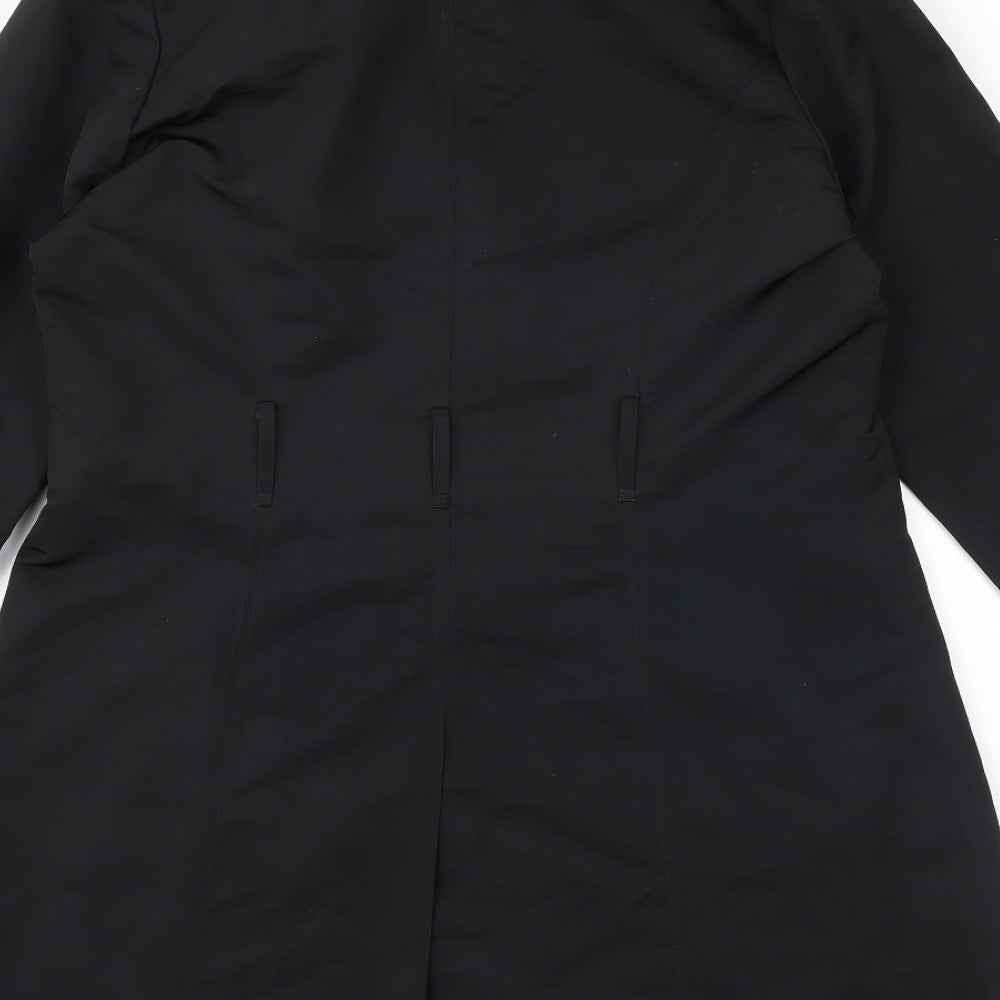 Marks and Spencer Womens Black Overcoat Coat Size 14 Button