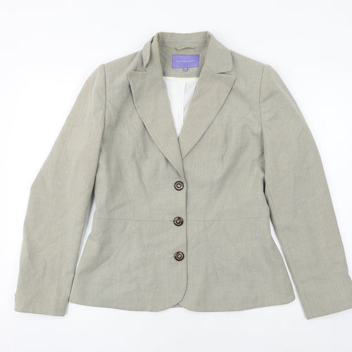Autonomy Womens Beige Polyester Jacket Blazer Size 12