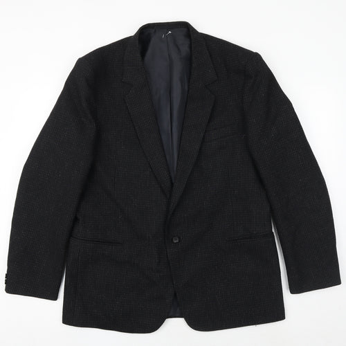 The Burton Collection Mens Black Geometric Polyester Jacket Suit Jacket Size 42 Regular