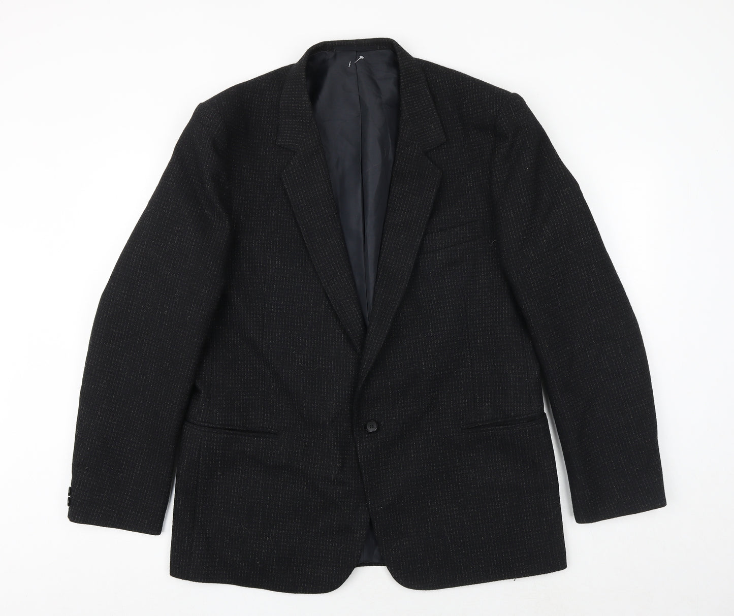 The Burton Collection Mens Black Geometric Polyester Jacket Suit Jacket Size 42 Regular
