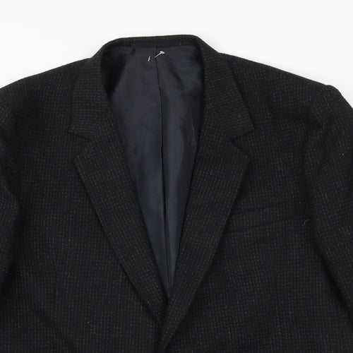The Burton Collection Mens Black Geometric Polyester Jacket Suit Jacket Size 42 Regular