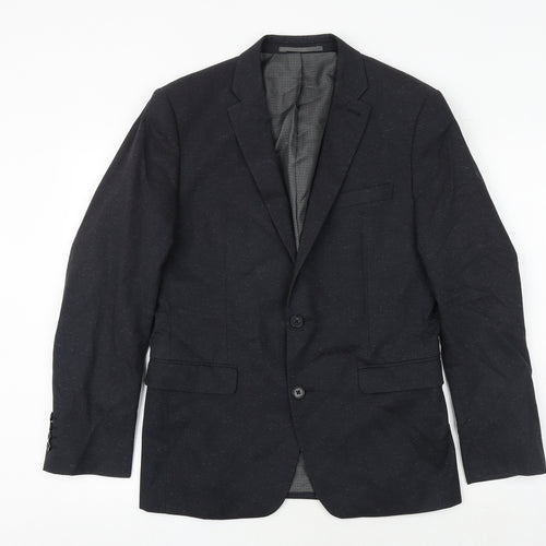 NEXT Mens Grey Polyester Jacket Suit Jacket Size 38 Regular - Flecked Pattern