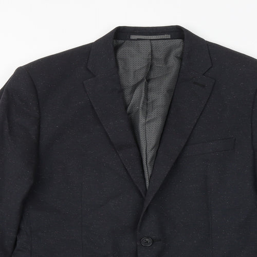 NEXT Mens Grey Polyester Jacket Suit Jacket Size 38 Regular - Flecked Pattern