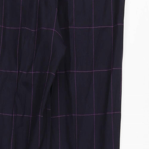 Paul Smith Mens Blue Check Polyester Trousers Size 32 in Regular Zip
