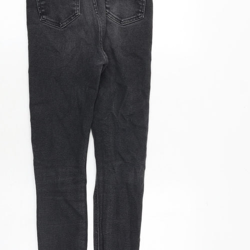 Zara Womens Grey Cotton Skinny Jeans Size 12 Regular Zip