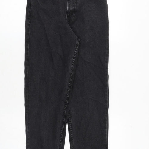 Zara Womens Grey Cotton Tapered Jeans Size 4 Regular Zip