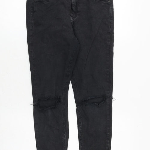 Topshop Womens Grey Cotton Skinny Jeans Size 28 in Regular Zip