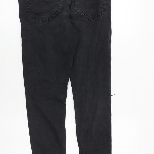 Topshop Womens Grey Cotton Skinny Jeans Size 28 in Regular Zip