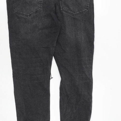 Topman Mens Grey Cotton Tapered Jeans Size 30 in L30 in Regular Zip