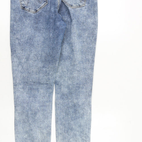 Wrangler Womens Blue Cotton Skinny Jeans Size 27 in Slim Zip - Acid Wash
