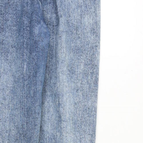 Wrangler Womens Blue Cotton Skinny Jeans Size 27 in Slim Zip - Acid Wash