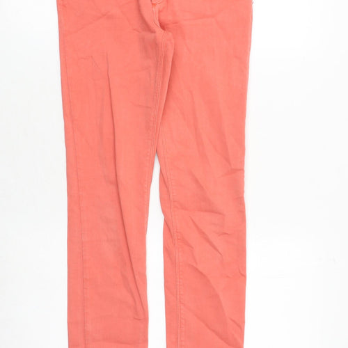 Zara Womens Pink Cotton Skinny Jeans Size 8 Slim Zip