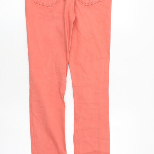 Zara Womens Pink Cotton Skinny Jeans Size 8 Slim Zip