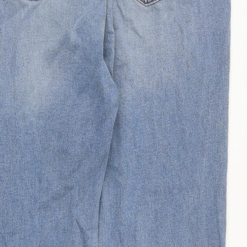 Fashion Nova Womens Blue Cotton Wide-Leg Jeans Size 18 Regular Zip