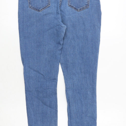 Momokrom Womens Blue Cotton Skinny Jeans Size 12 Regular Zip