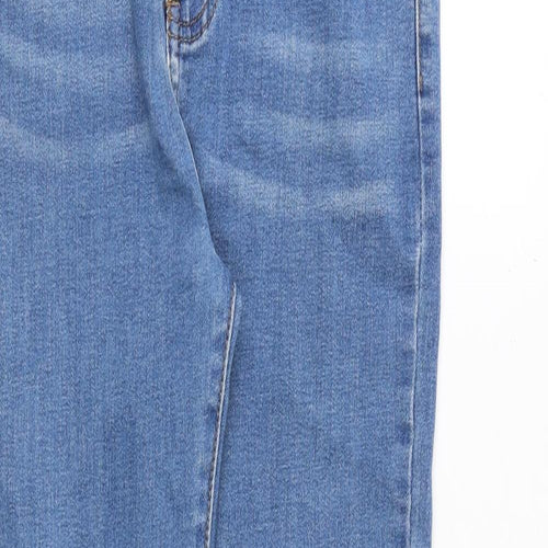 Momokrom Womens Blue Cotton Skinny Jeans Size 12 Regular Zip
