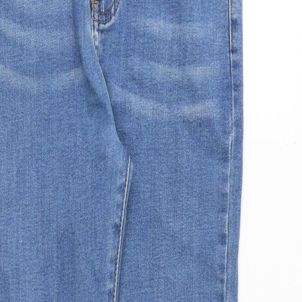 Momokrom Womens Blue Cotton Skinny Jeans Size 12 Regular Zip