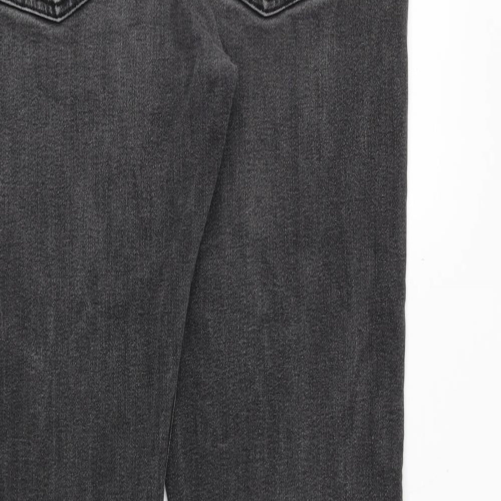 Topman Mens Grey Cotton Straight Jeans Size 34 in Regular Zip