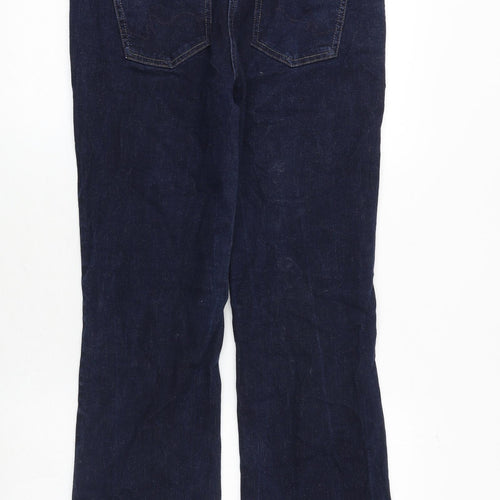 NEXT Womens Blue Cotton Bootcut Jeans Size 14 Regular Zip