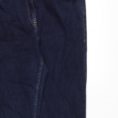 NEXT Womens Blue Cotton Bootcut Jeans Size 14 Regular Zip