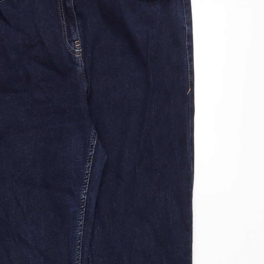 NEXT Womens Blue Cotton Bootcut Jeans Size 14 Regular Zip