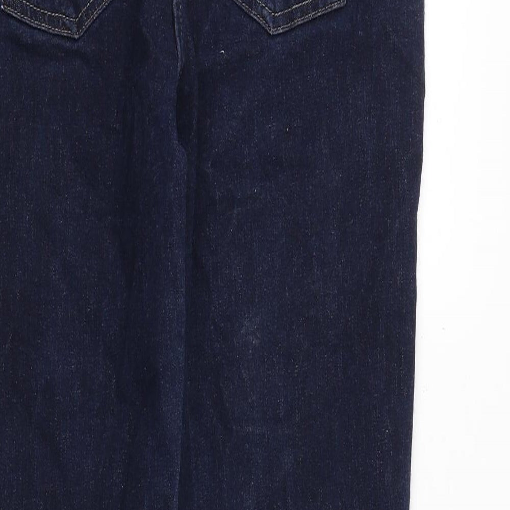 NEXT Womens Blue Cotton Bootcut Jeans Size 14 Regular Zip