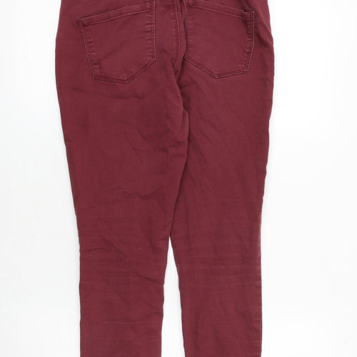 VERO MODA Womens Red Cotton Skinny Jeans Size M L30 in Regular Zip