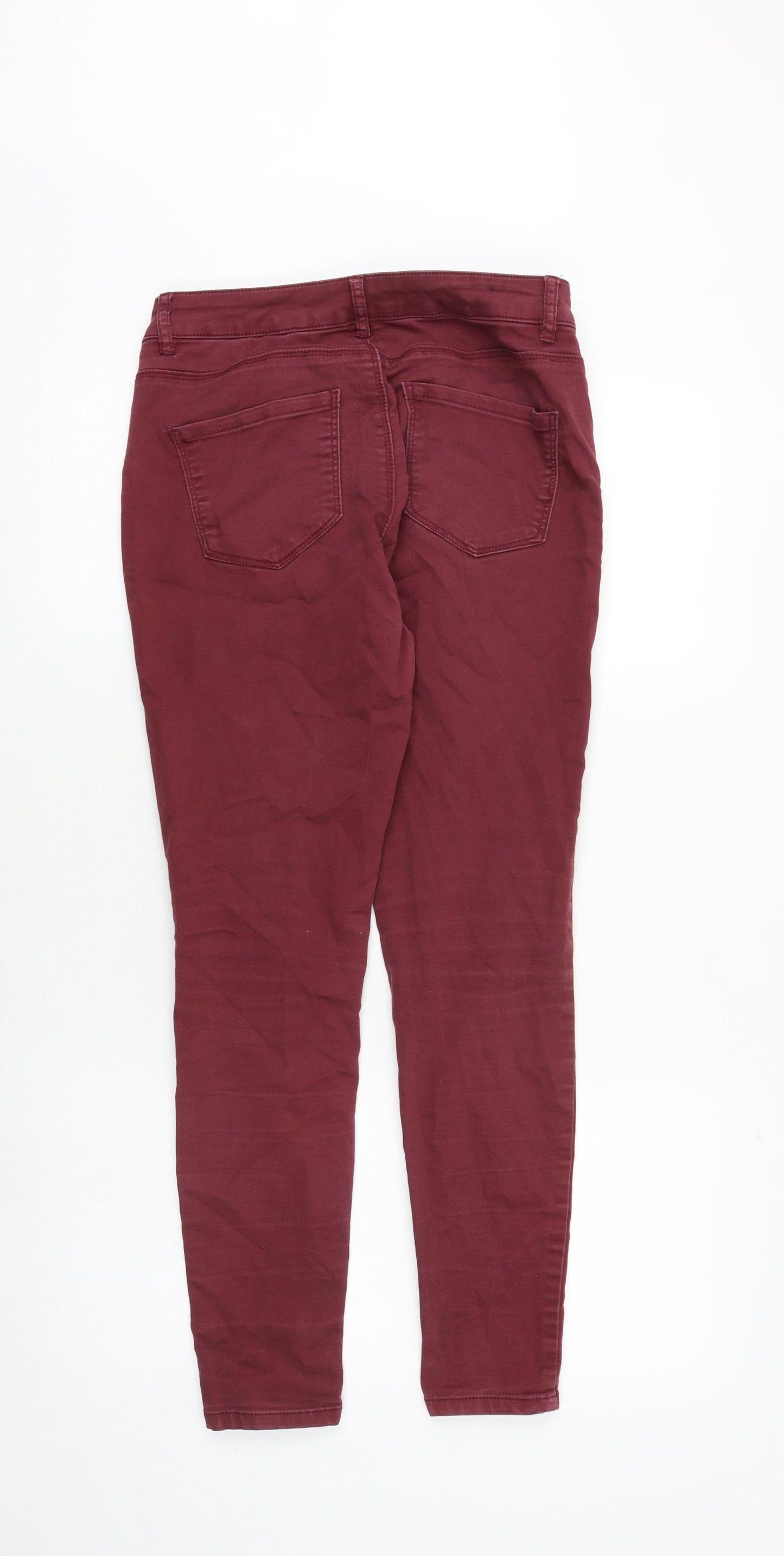 VERO MODA Womens Red Cotton Skinny Jeans Size M L30 in Regular Zip