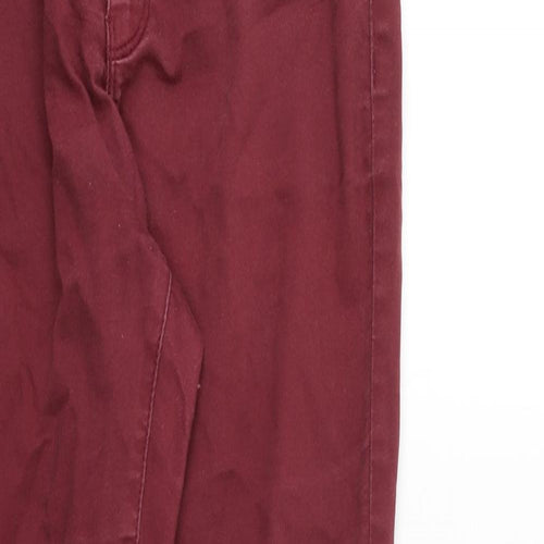 VERO MODA Womens Red Cotton Skinny Jeans Size M L30 in Regular Zip