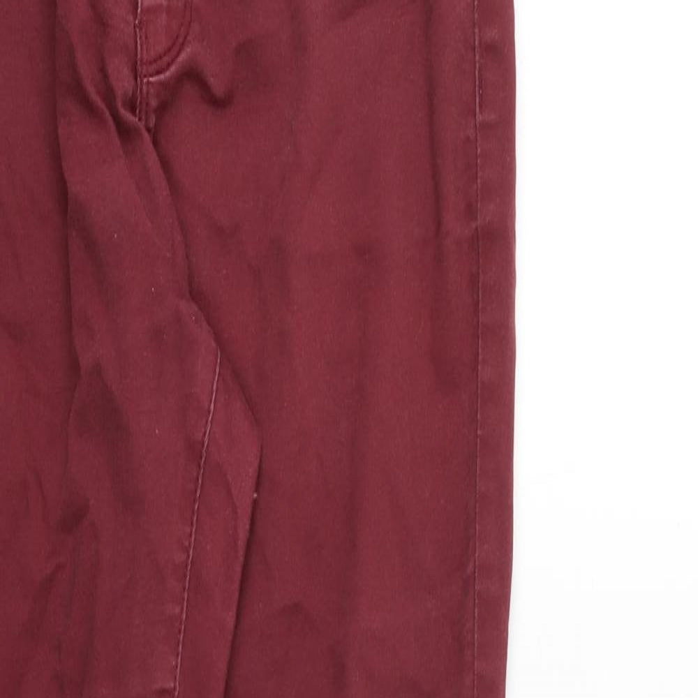 VERO MODA Womens Red Cotton Skinny Jeans Size M L30 in Regular Zip