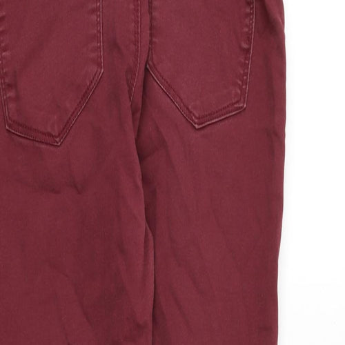 VERO MODA Womens Red Cotton Skinny Jeans Size M L30 in Regular Zip