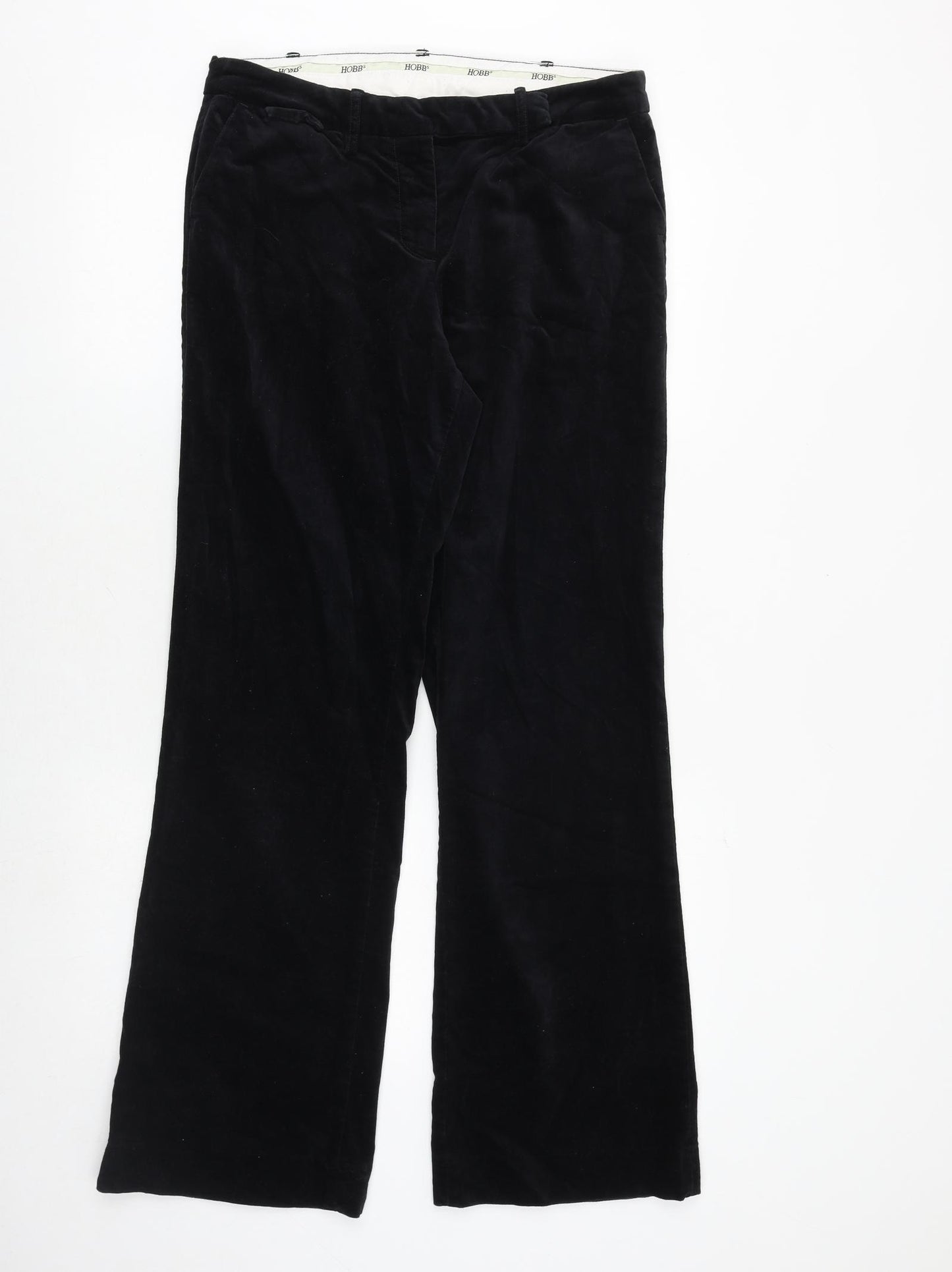 Hobbs Mens Black Cotton Trousers Size 32 in Regular Zip
