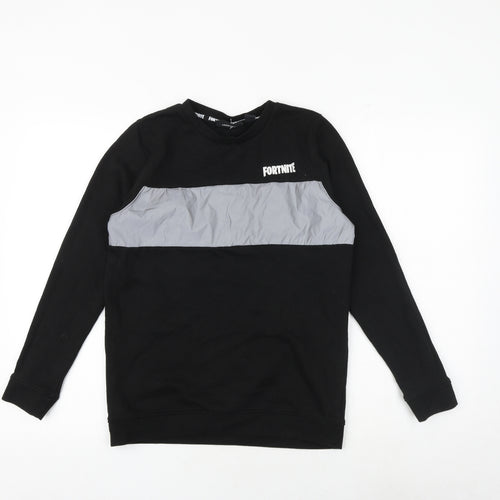 Fortnite Boys Black Cotton Pullover Sweatshirt Size L Pullover