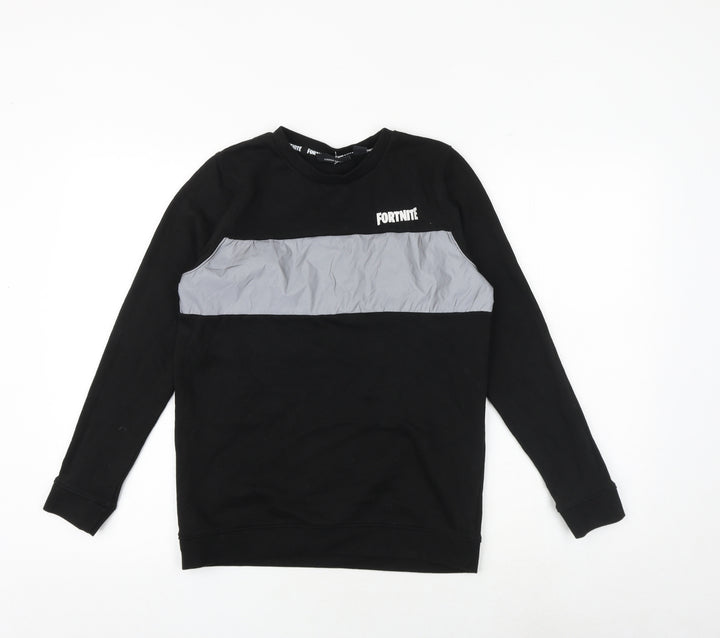 Fortnite Boys Black Cotton Pullover Sweatshirt Size L Pullover
