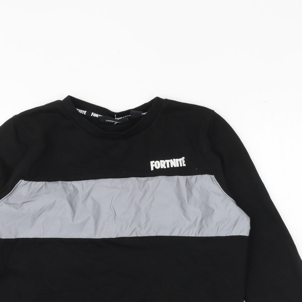 Fortnite Boys Black Cotton Pullover Sweatshirt Size L Pullover