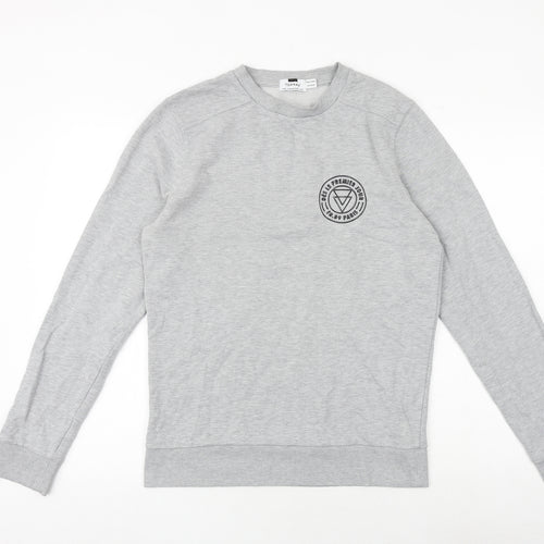 Topman Mens Grey Polyester Pullover Sweatshirt Size M