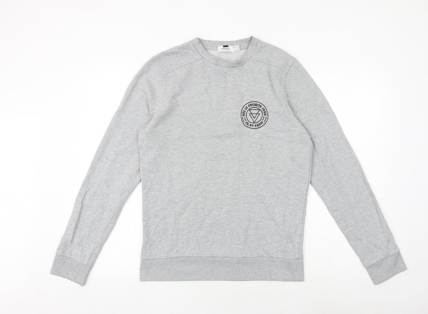 Topman Mens Grey Polyester Pullover Sweatshirt Size M