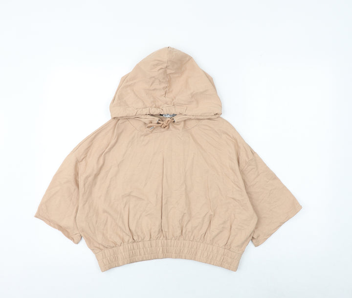 Select Womens Brown Cotton Pullover Hoodie Size L Pullover