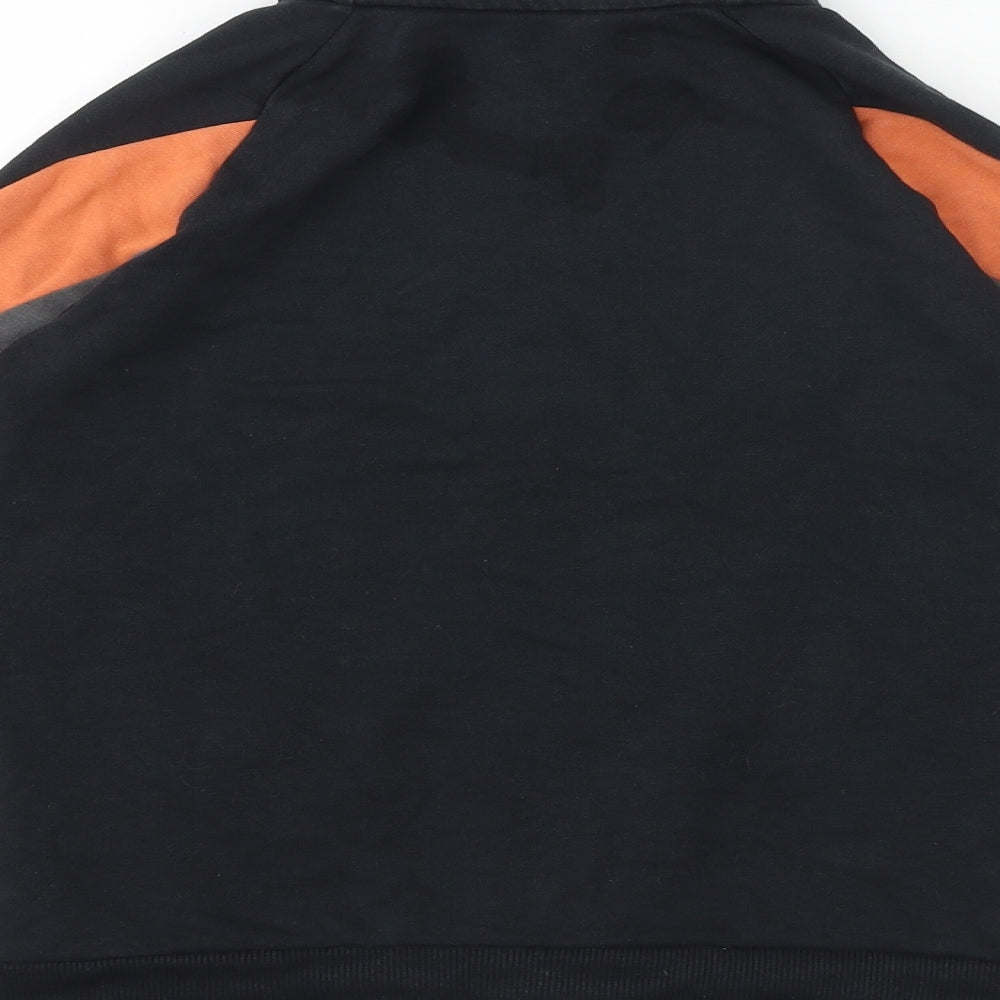 adidas Boys Black Cotton Full Zip Sweatshirt Size 9-10 Years Zip