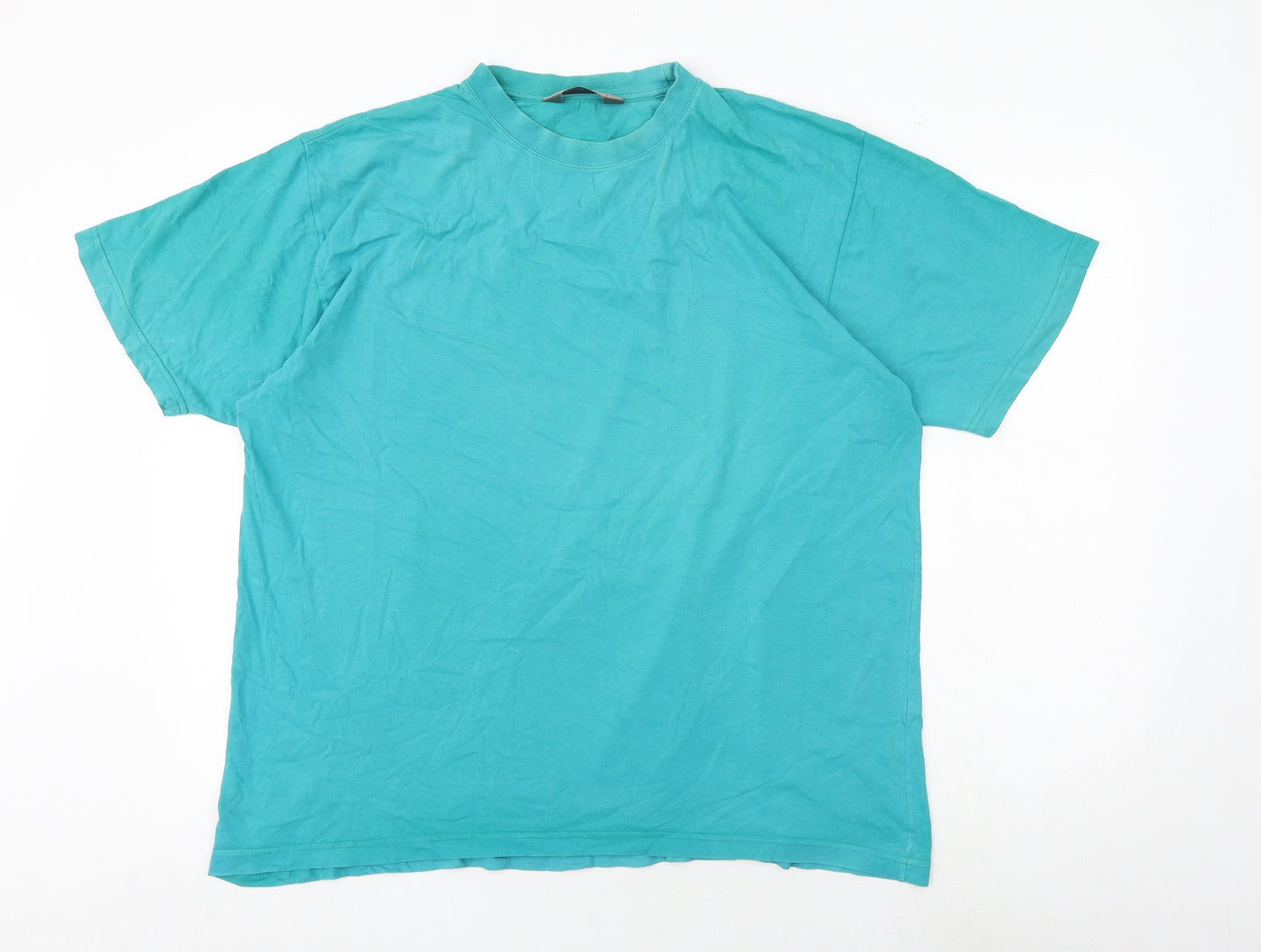 BHS Womens Blue 100% Cotton Basic T-Shirt Size L Crew Neck