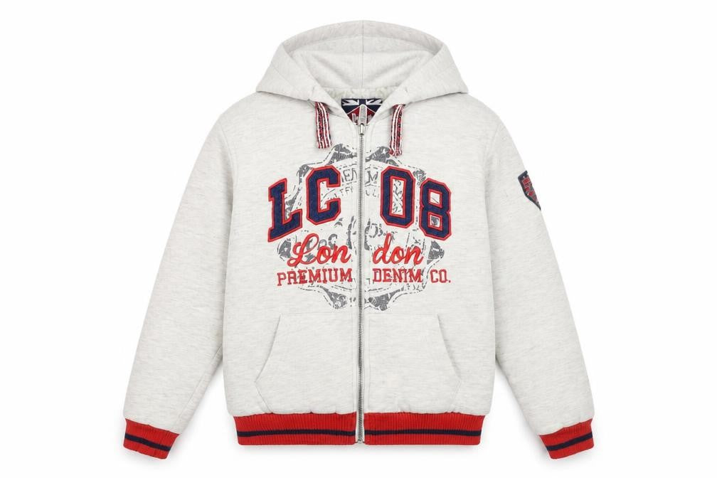 Lee Cooper Boys Grey Cotton Full Zip Hoodie Size 11-12 Years Zip
