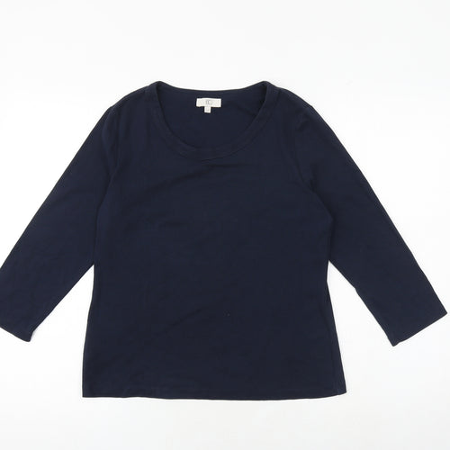 CC Womens Blue 100% Cotton Basic T-Shirt Size M Boat Neck