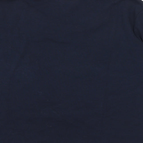 CC Womens Blue 100% Cotton Basic T-Shirt Size M Boat Neck