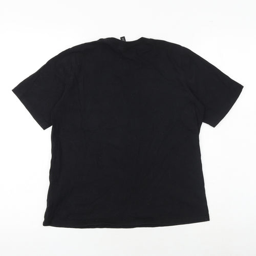 H&M Womens Black 100% Cotton Basic T-Shirt Size XS Crew Neck - Zodiac Capricorn